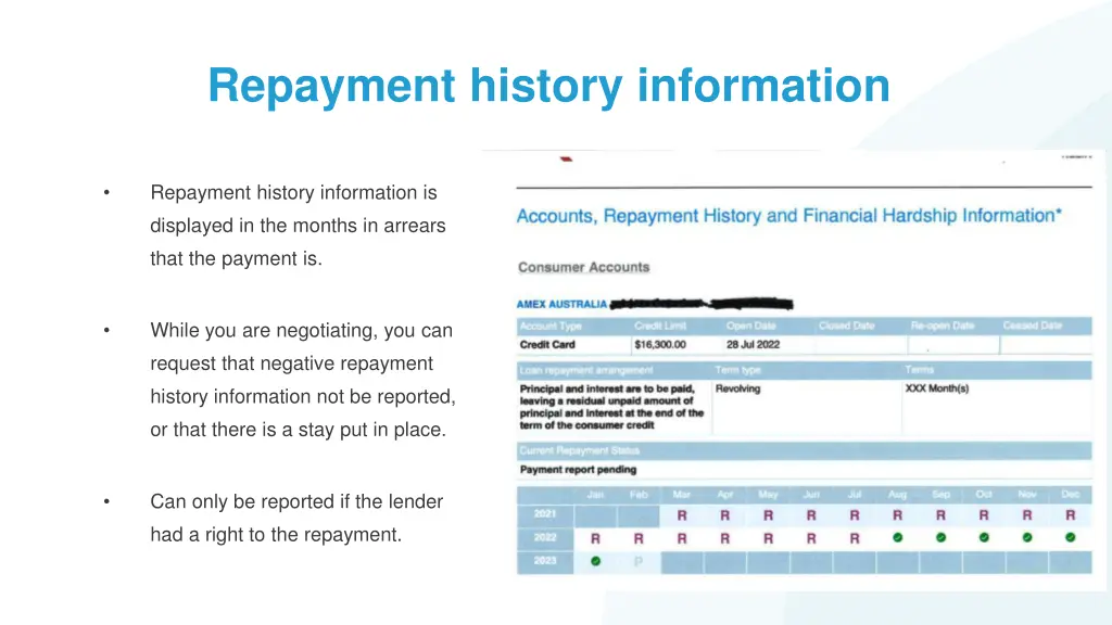 repayment history information