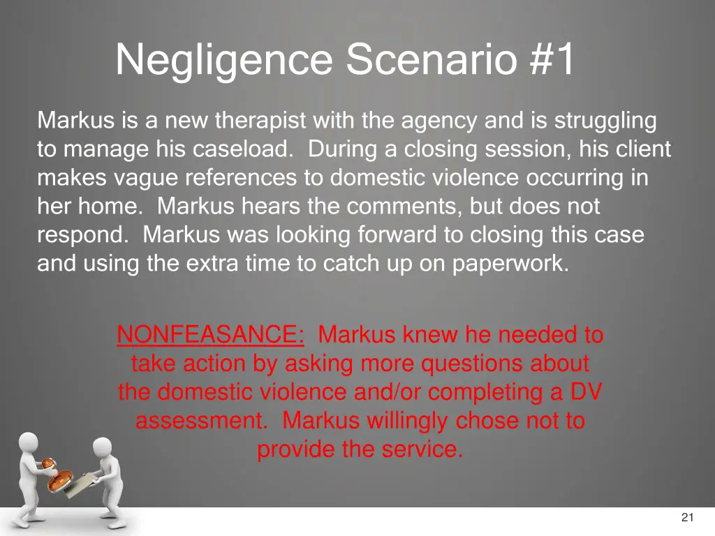 negligence scenario 1