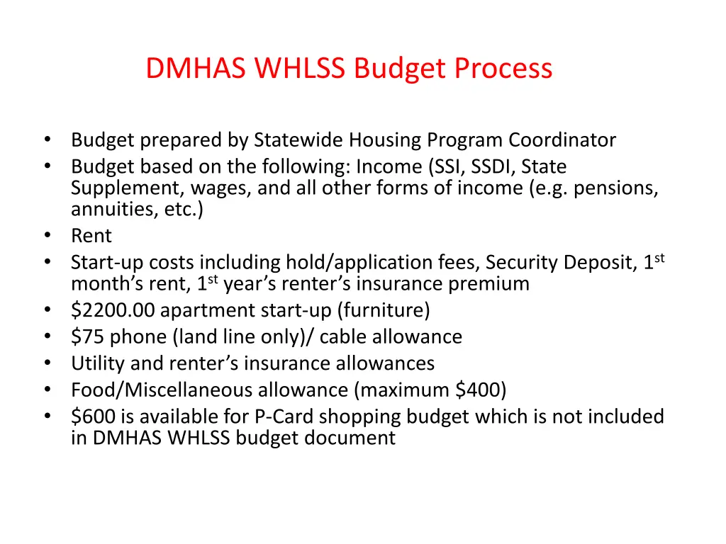 dmhas whlss budget process