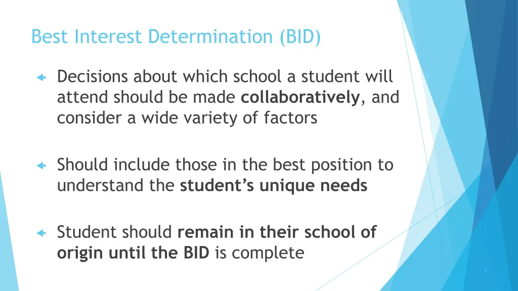 best interest determination bid