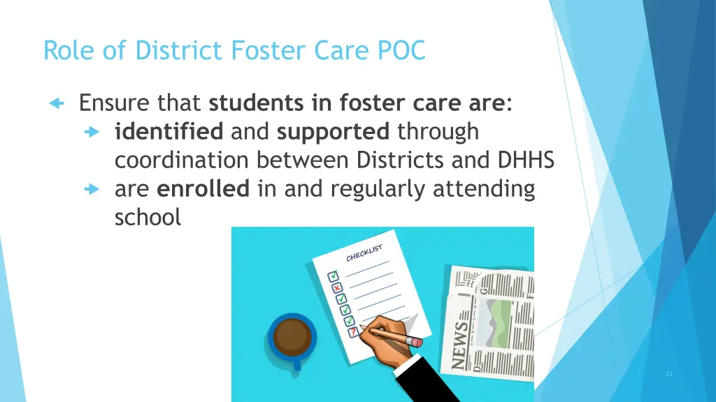 role of district foster care poc