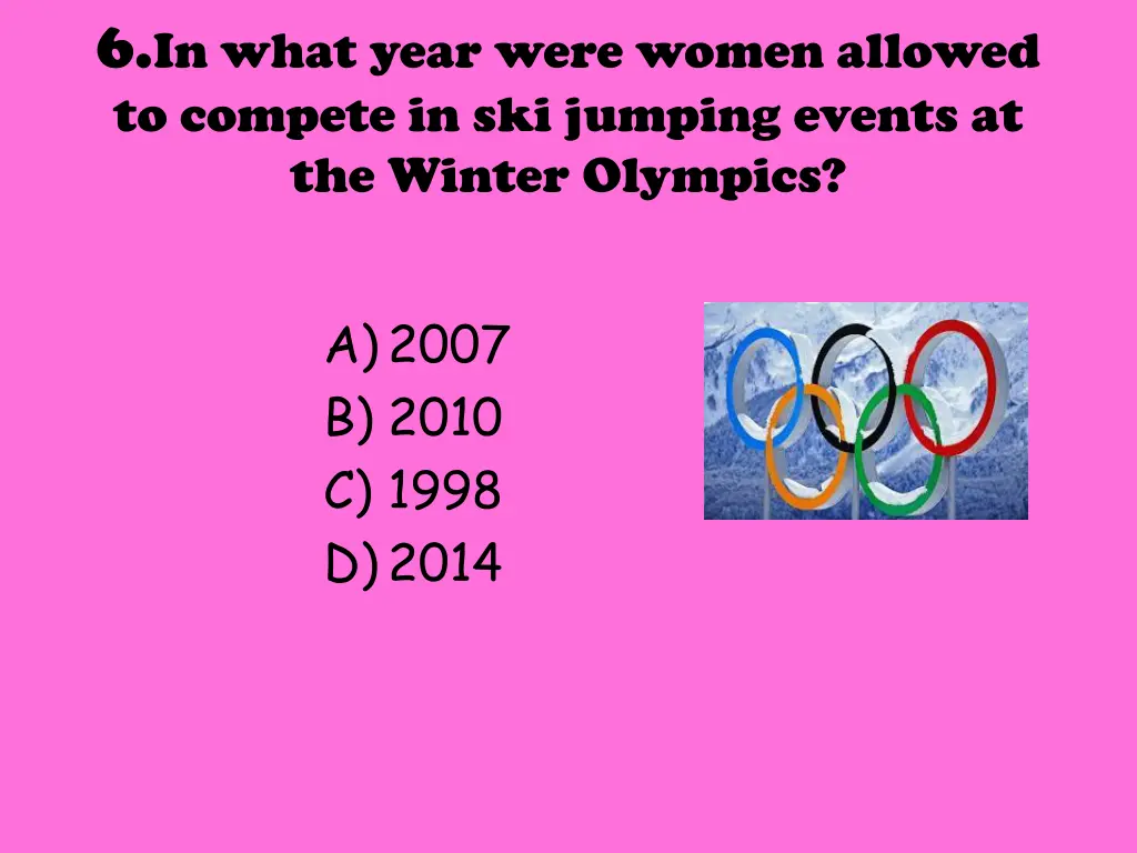 6 in what year were women allowed to compete 1