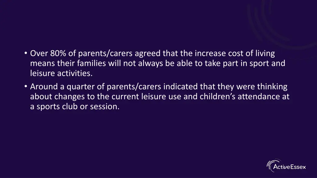 over 80 of parents carers agreed that