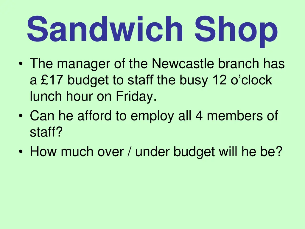 sandwich shop 1