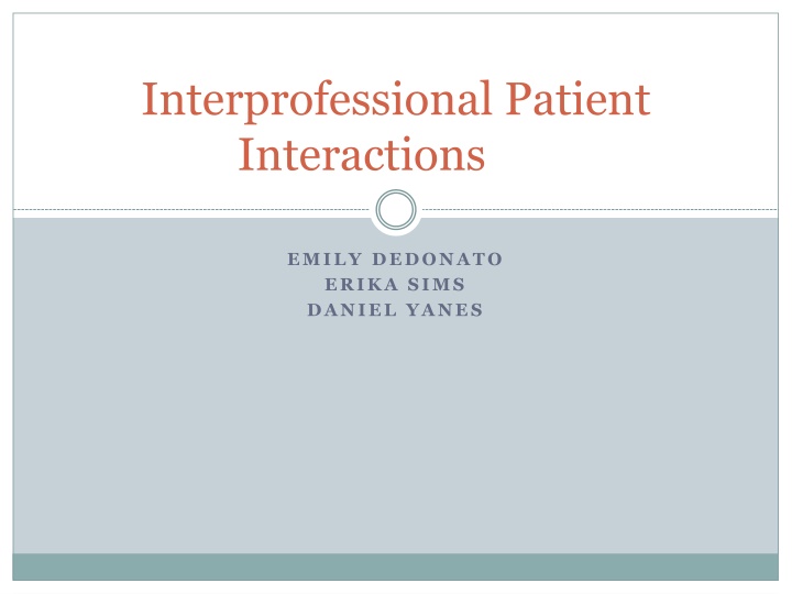 interprofessional patient interactions