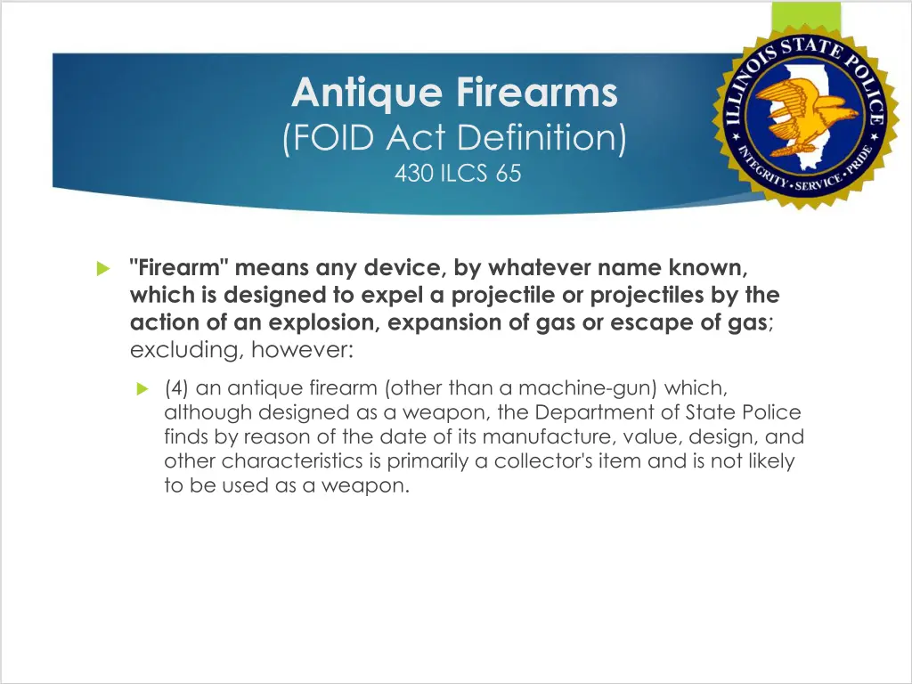 antique firearms foid act definition 430 ilcs 65