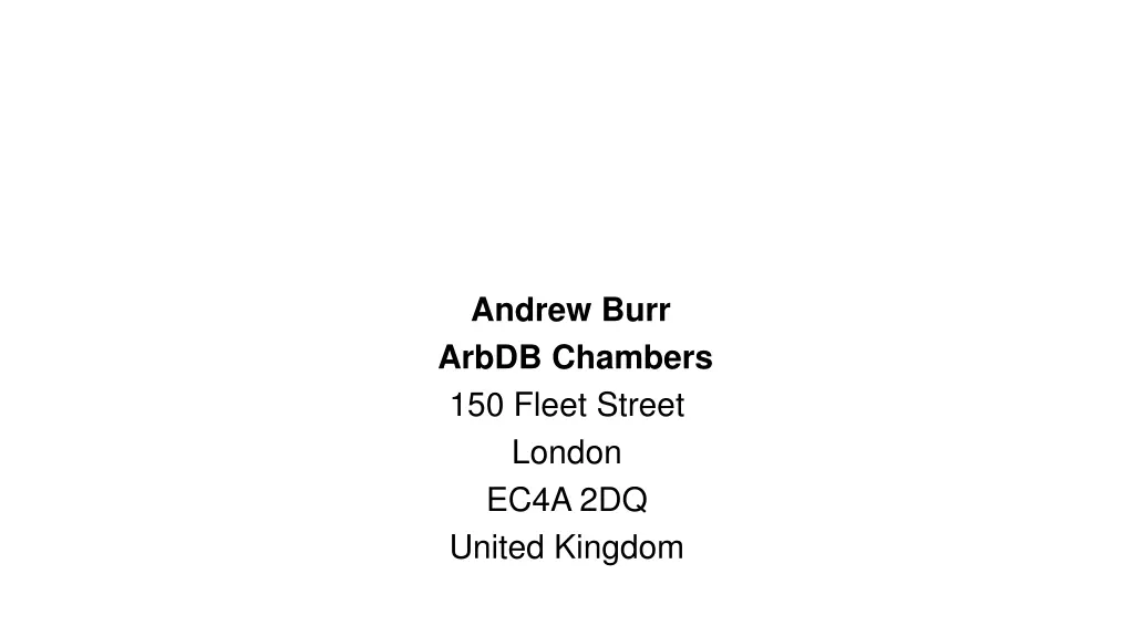 andrew burr arbdb chambers 150 fleet street