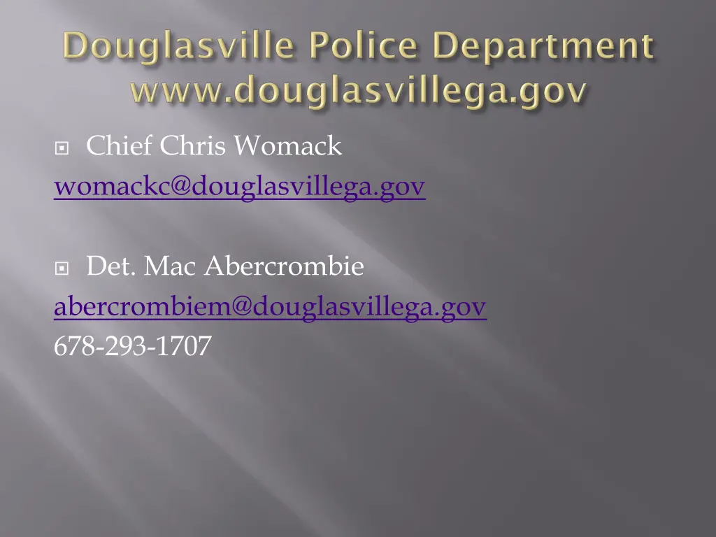 chief chris womack womackc@douglasvillega gov