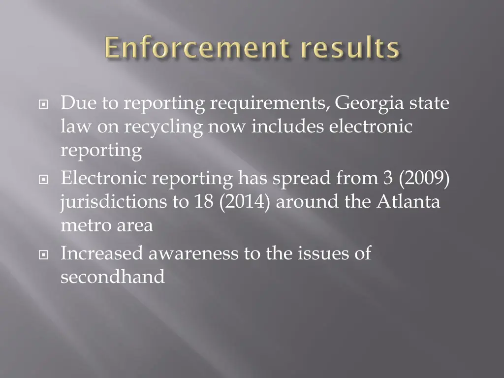 due to reporting requirements georgia state