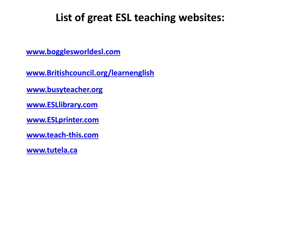 list of great esl teaching websites