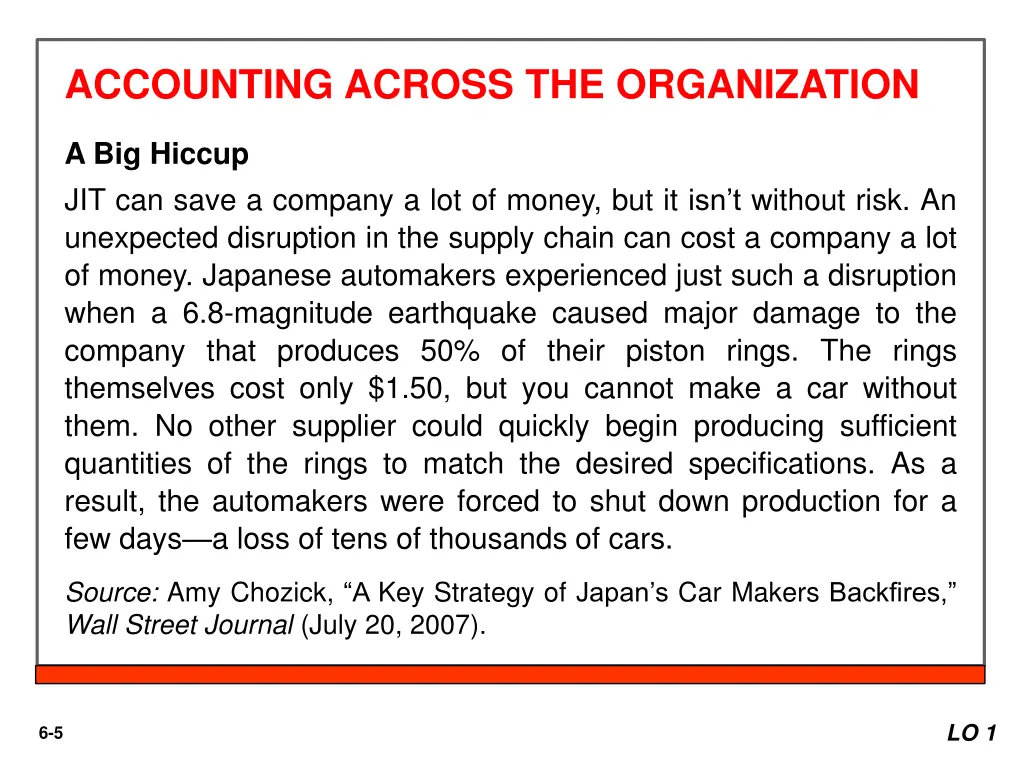 accounting across the organization