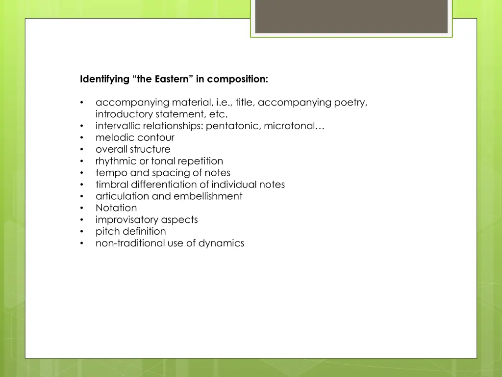 identifying the eastern in composition