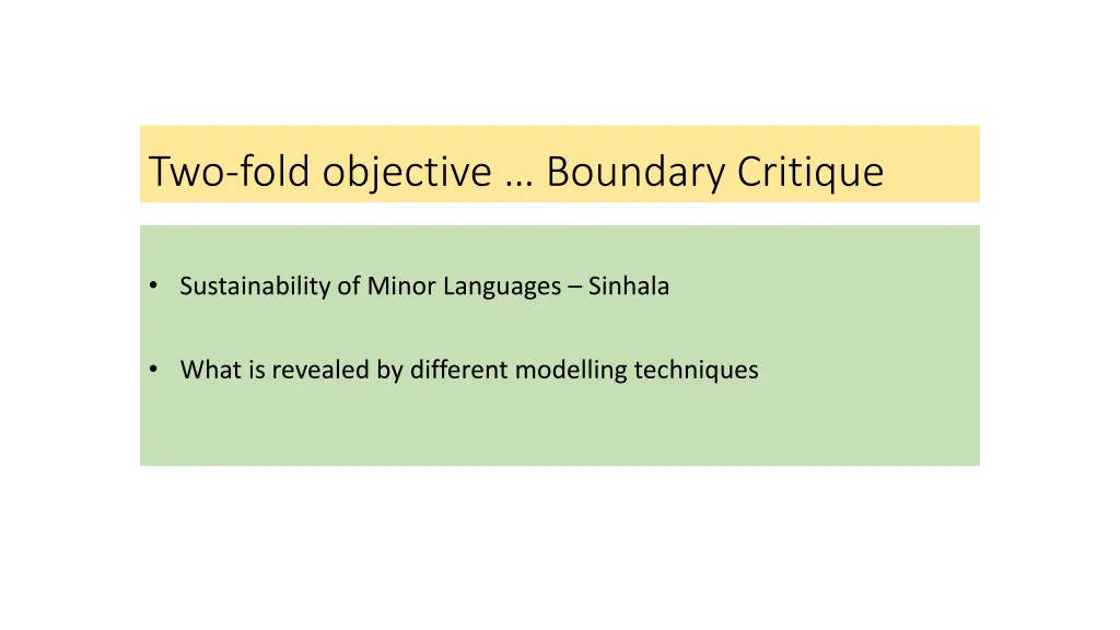 two fold objective boundary critique