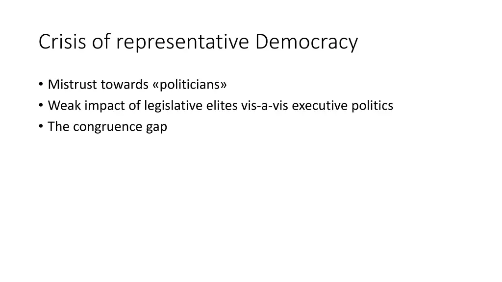 crisis of representative democracy