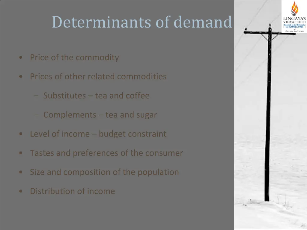 determinants of demand