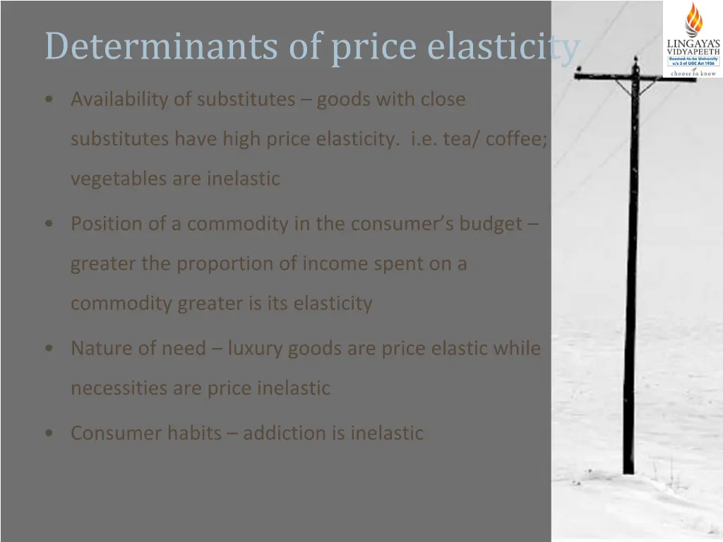 determinants of price elasticity