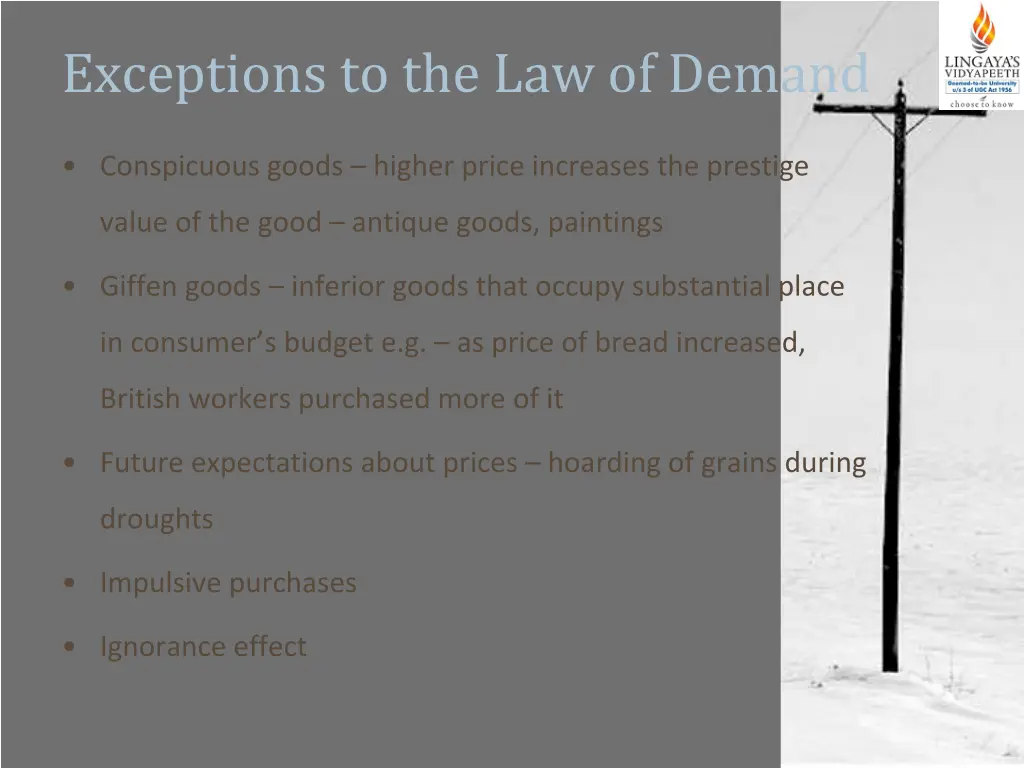 exceptions to the law of demand