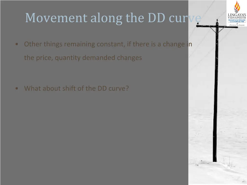 movement along the dd curve