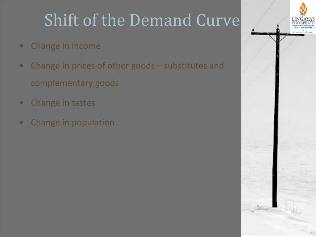 shift of the demand curve