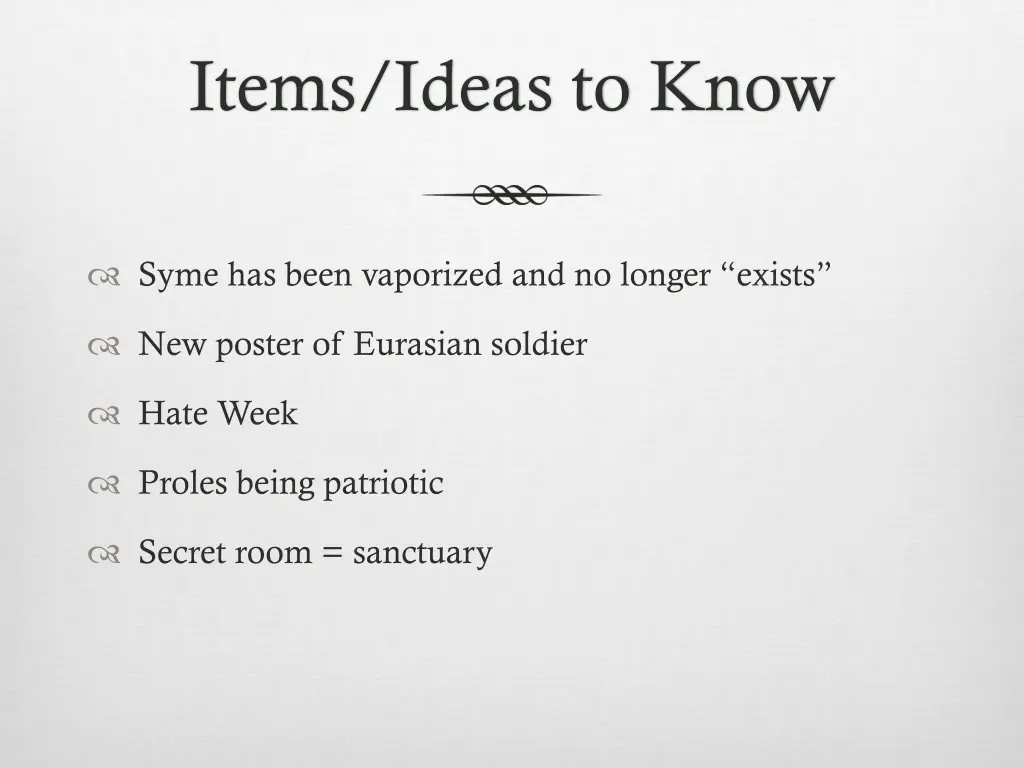 items ideas to know