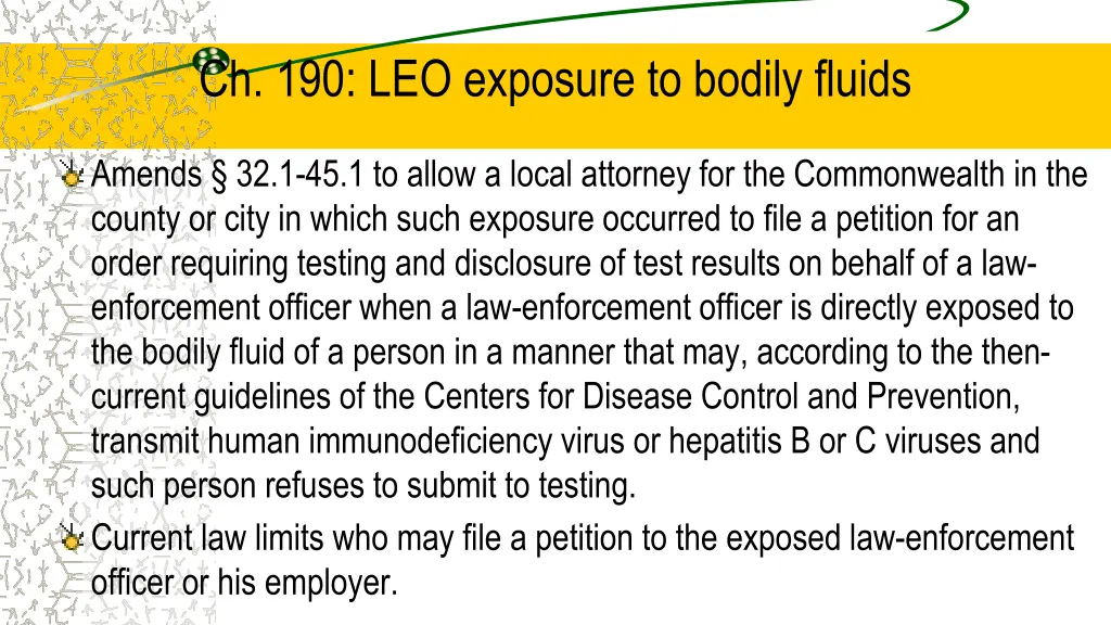 ch 190 leo exposure to bodily fluids