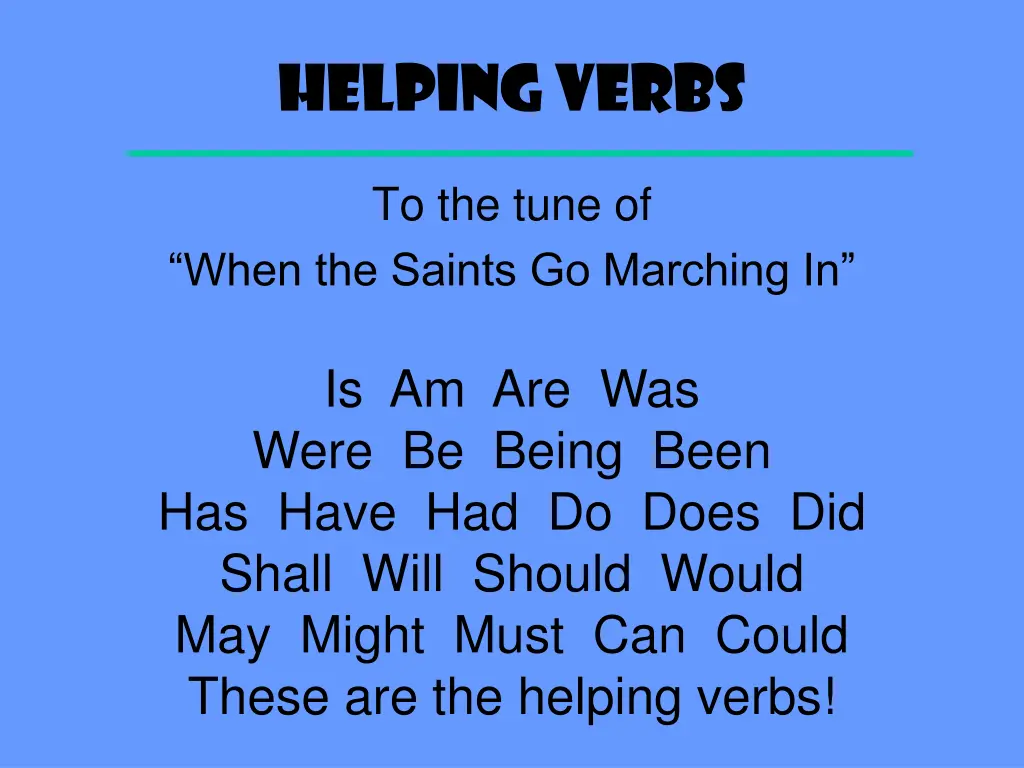 helping verbs 1