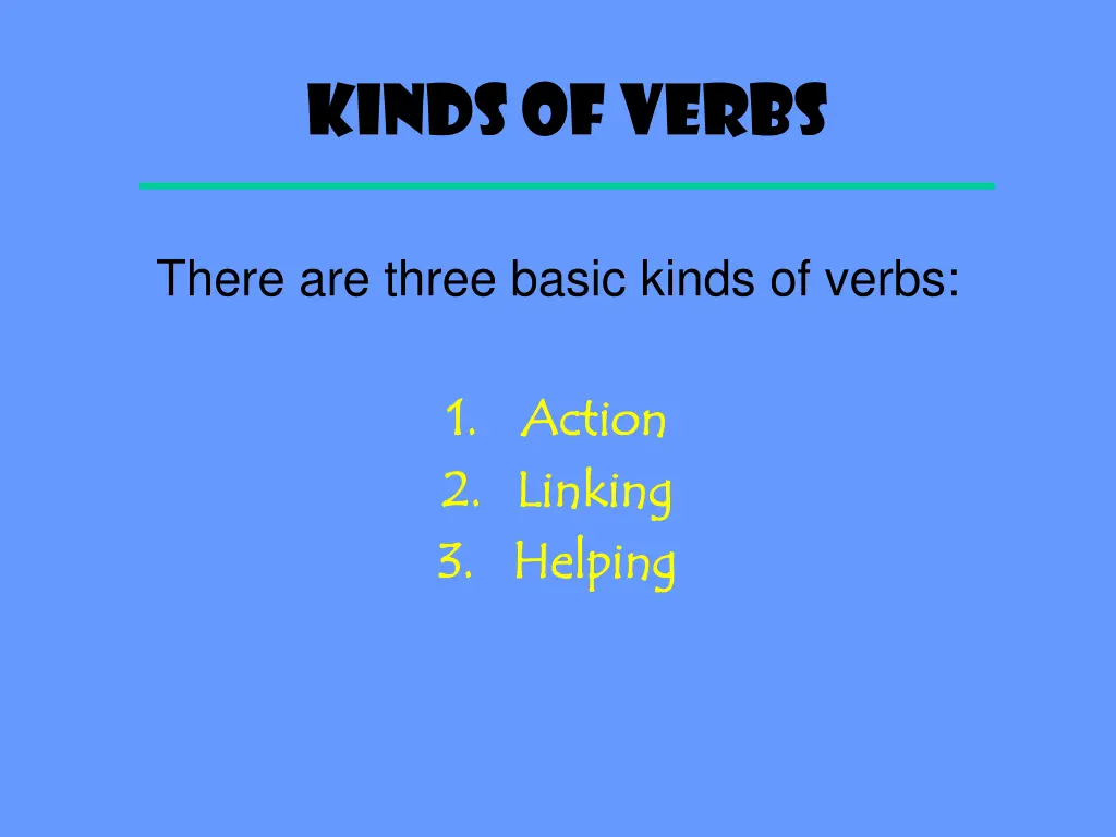 kinds of verbs