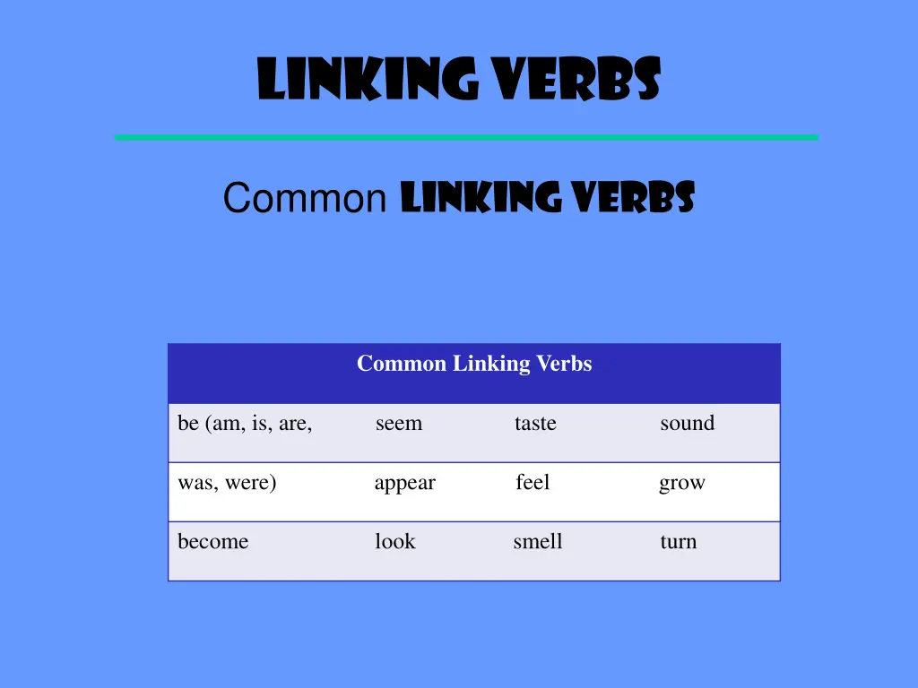 linking verbs 1