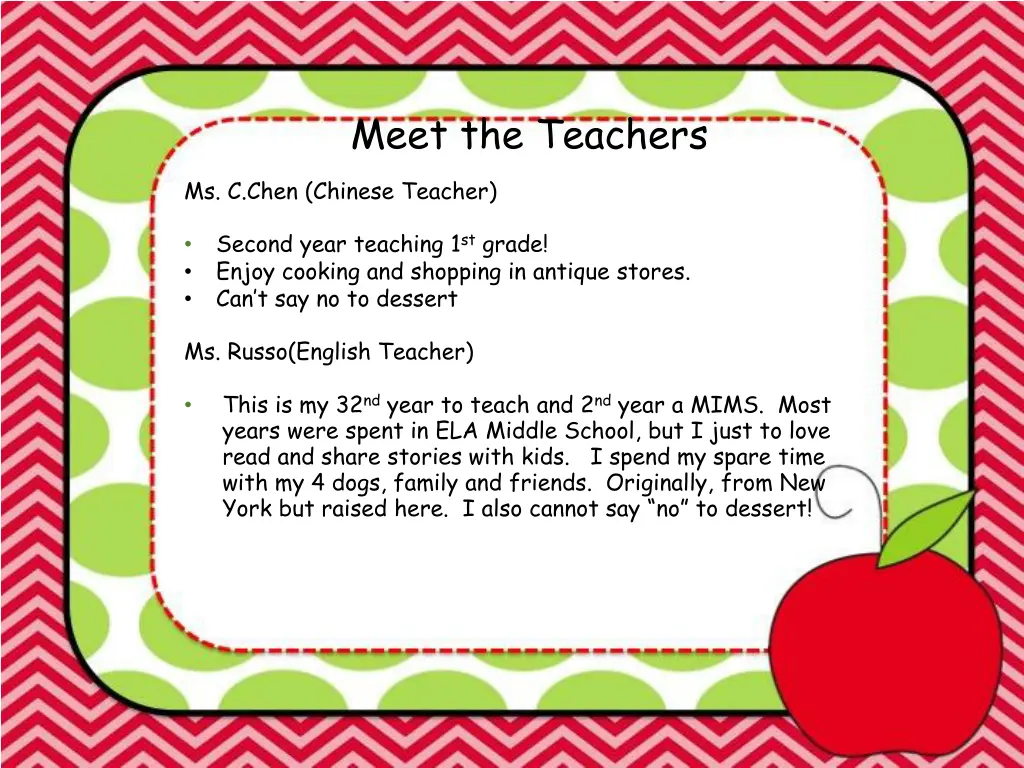 meet the teachers