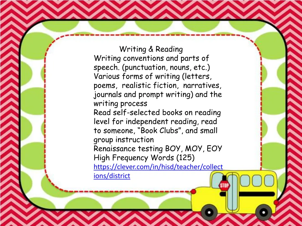 writing reading writing conventions and parts