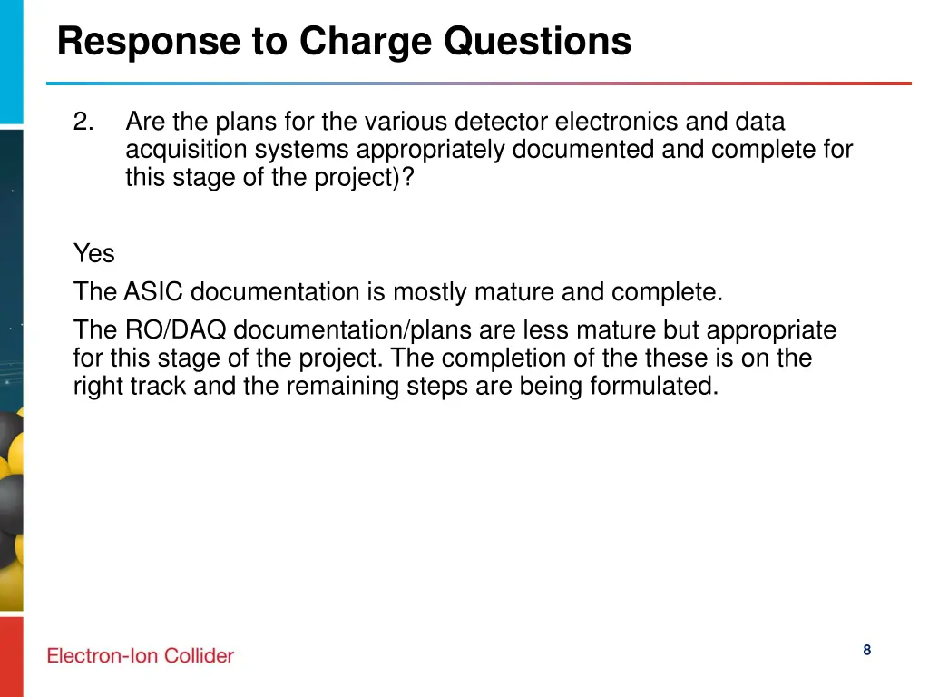 response to charge questions 1