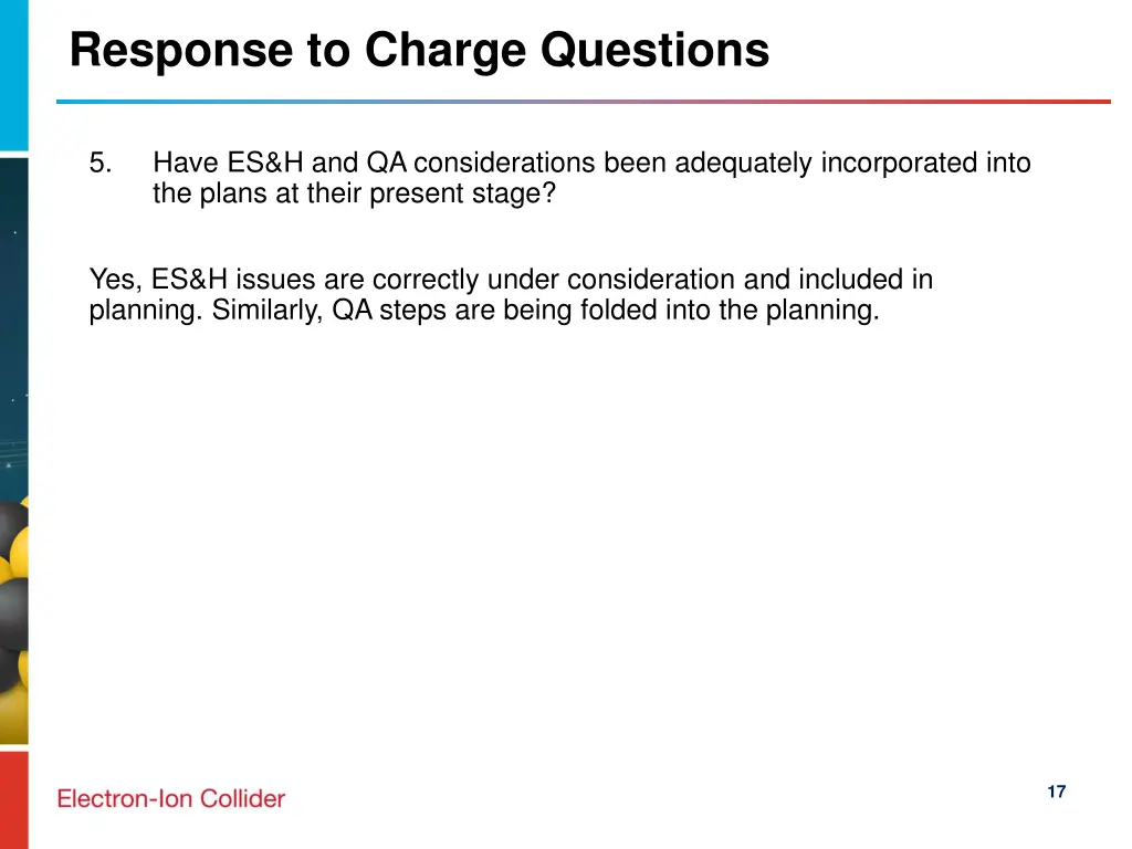 response to charge questions 4