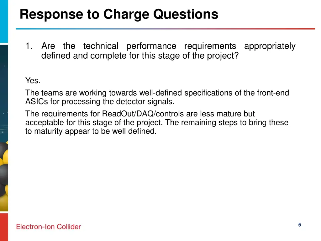 response to charge questions