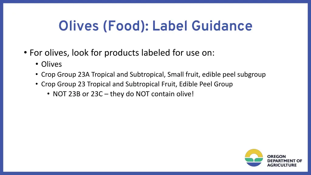 olives food label guidance