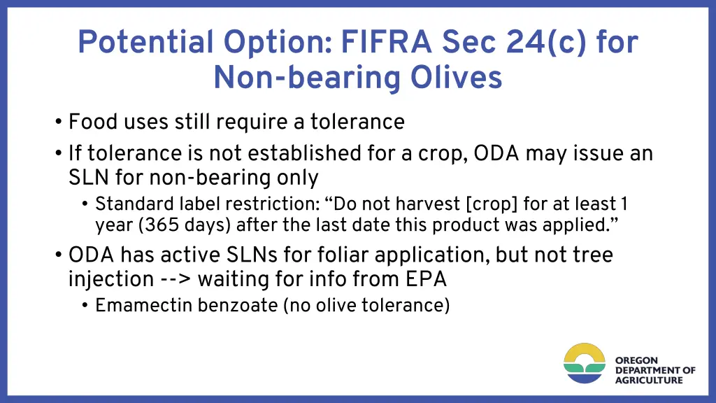 potential option fifra sec 24 c for non bearing 1