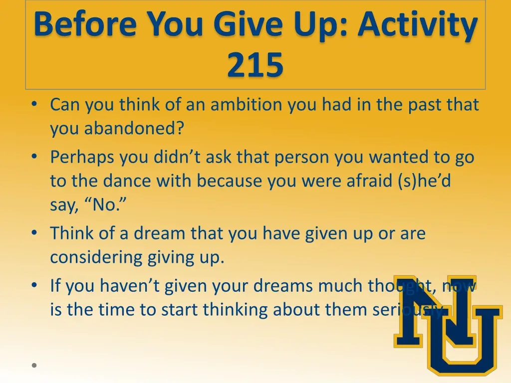 before you give up activity 215 can you think