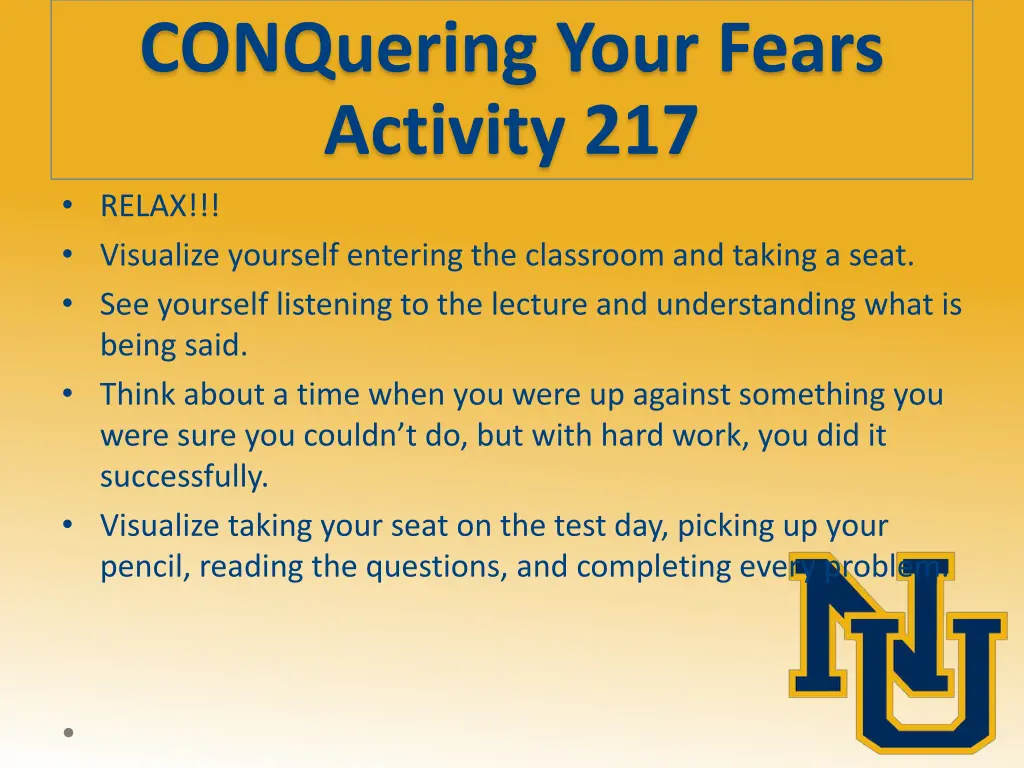 conquering your fears activity 217 relax