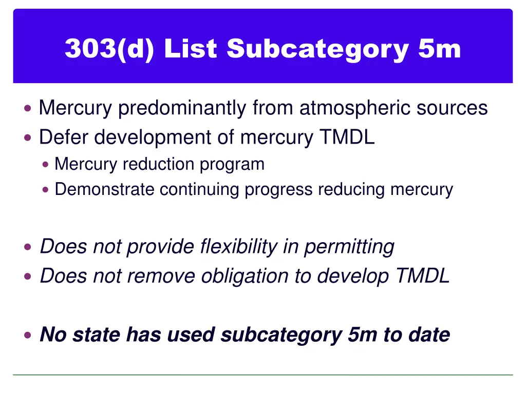 303 d list subcategory 5m