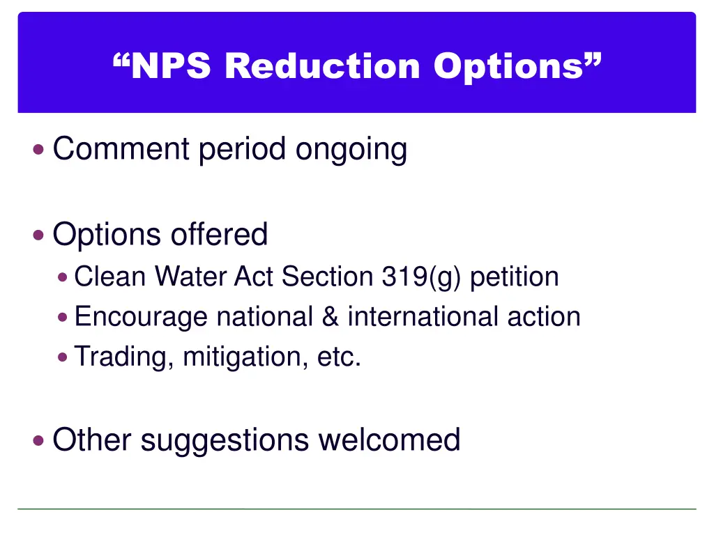 nps reduction options