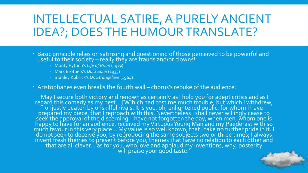 intellectual satire a purely ancient idea does