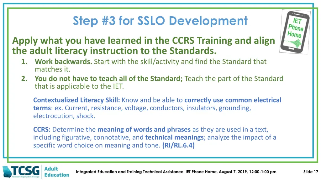 step 3 for sslo development