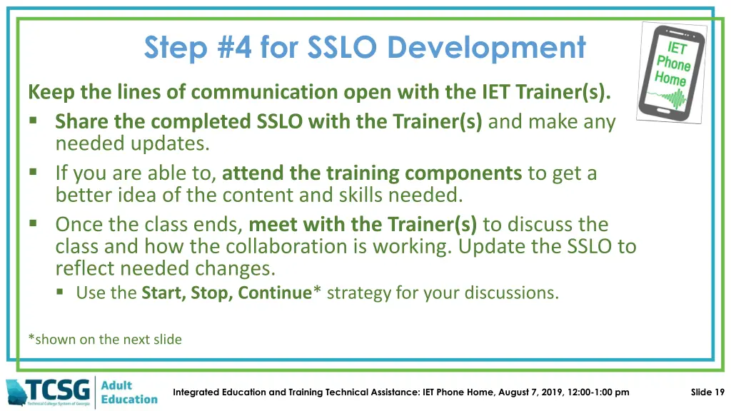 step 4 for sslo development