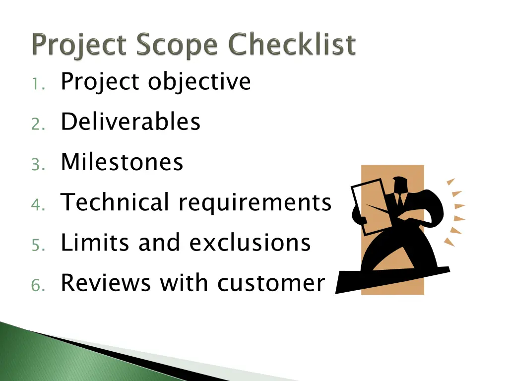 1 project objective 2 deliverables 3 milestones