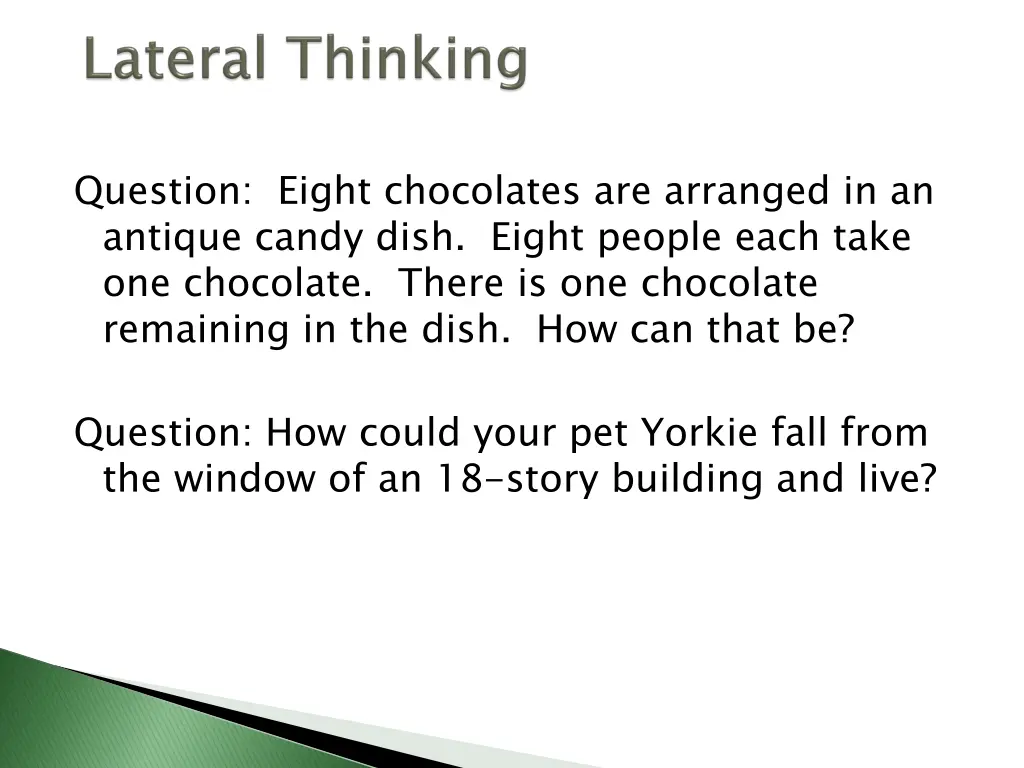 question eight chocolates are arranged