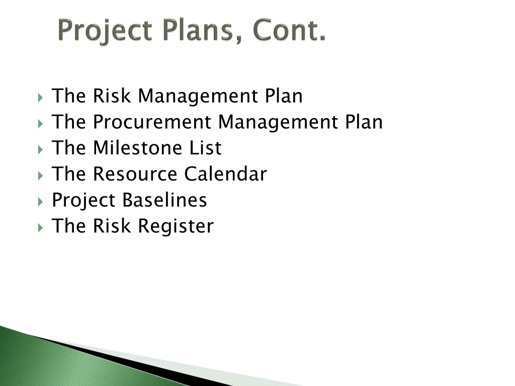 the risk management plan the procurement