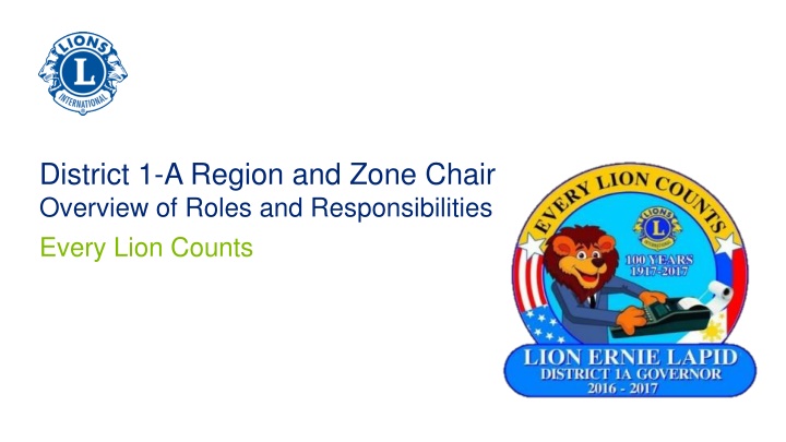 district 1 a region and zone chair overview