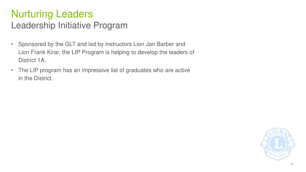 nurturing leaders leadership initiative program