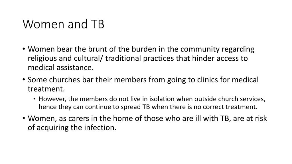 women and tb