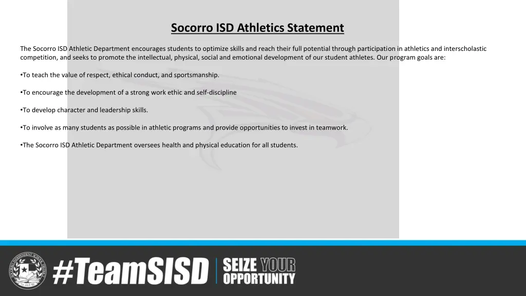 socorro isd athletics statement