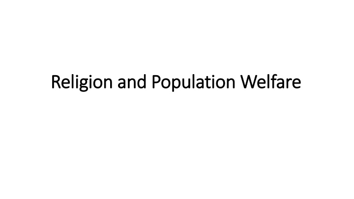 religion and population welfare religion